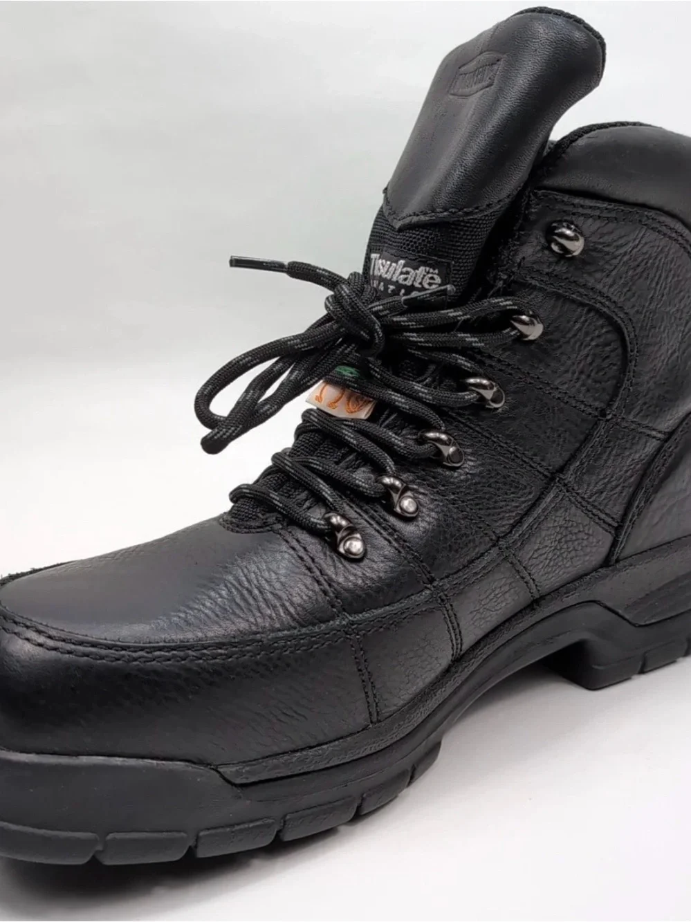 NIB Wolverine Black Leather Lace-Up Work Boot size 8 EW WOMEN